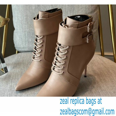 Balmain Heel 9.5cm Uria ankle boots Leather Nude 2022 - Click Image to Close