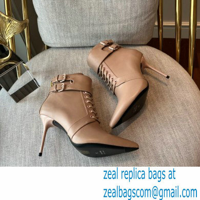 Balmain Heel 9.5cm Uria ankle boots Leather Nude 2022 - Click Image to Close