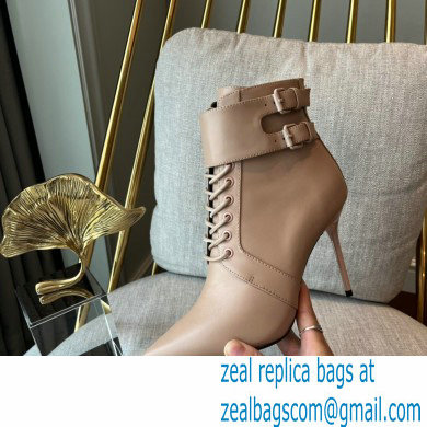 Balmain Heel 9.5cm Uria ankle boots Leather Nude 2022