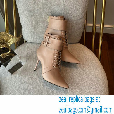 Balmain Heel 9.5cm Uria ankle boots Leather Nude 2022