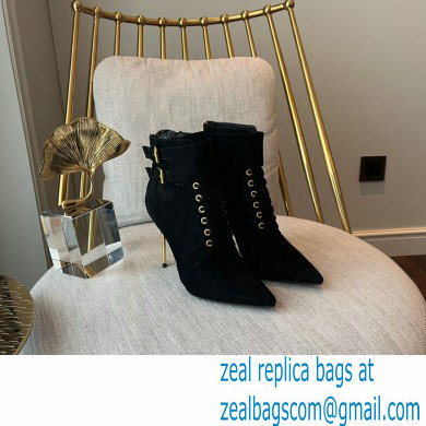 Balmain Heel 9.5cm Uria ankle boots Suede Black 2022