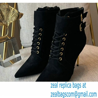 Balmain Heel 9.5cm Uria ankle boots Suede Black 2022