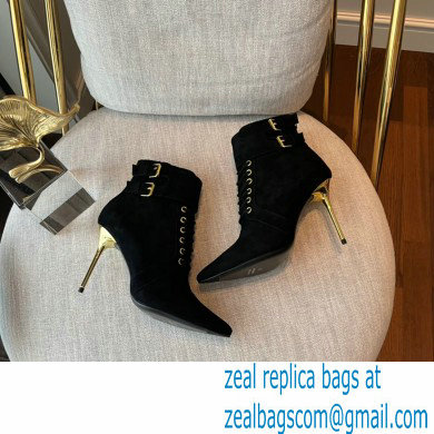 Balmain Heel 9.5cm Uria ankle boots Suede Black 2022