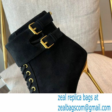 Balmain Heel 9.5cm Uria ankle boots Suede Black 2022