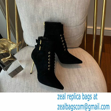 Balmain Heel 9.5cm Uria ankle boots Suede Black 2022