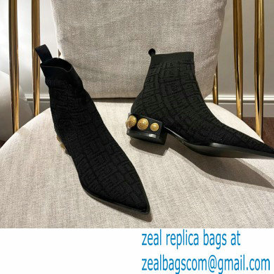 Balmain stretch knit Coin ankle boots 01 2022