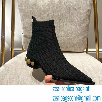 Balmain stretch knit Coin ankle boots 01 2022 - Click Image to Close