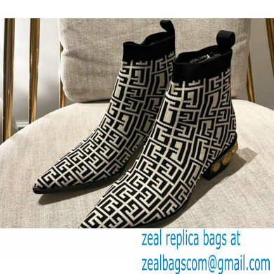 Balmain stretch knit Coin ankle boots 03 2022