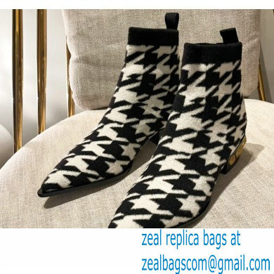 Balmain stretch knit Coin ankle boots houndstooth pattern 2022