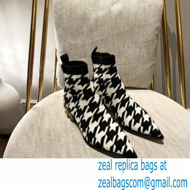 Balmain stretch knit Coin ankle boots houndstooth pattern 2022 - Click Image to Close