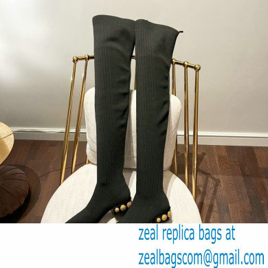 Balmain stretch knit Coin thigh-high boots 01 2022 - Click Image to Close