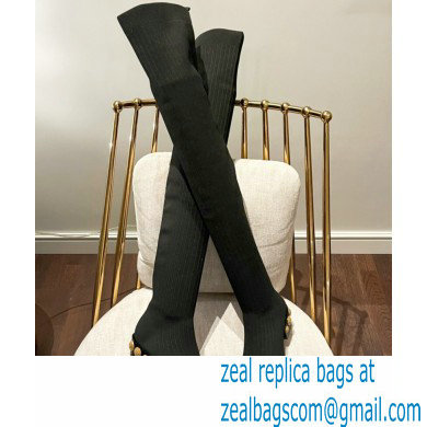 Balmain stretch knit Coin thigh-high boots 01 2022