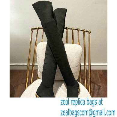 Balmain stretch knit Coin thigh-high boots 01 2022