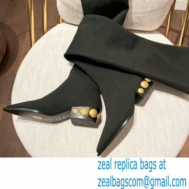 Balmain stretch knit Coin thigh-high boots 01 2022