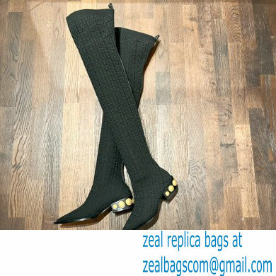 Balmain stretch knit Coin thigh-high boots 02 2022 - Click Image to Close