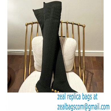 Balmain stretch knit Coin thigh-high boots 02 2022