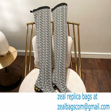 Balmain stretch knit Coin thigh-high boots 03 2022 - Click Image to Close