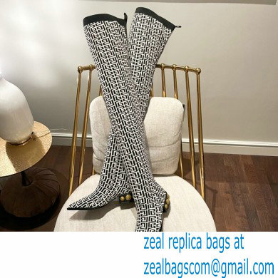 Balmain stretch knit Coin thigh-high boots 03 2022 - Click Image to Close