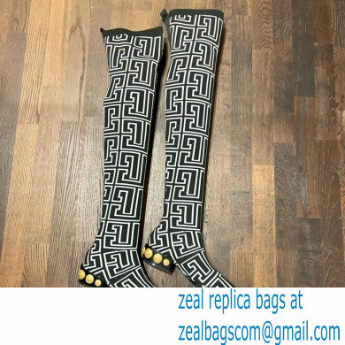 Balmain stretch knit Coin thigh-high boots 04 2022 - Click Image to Close