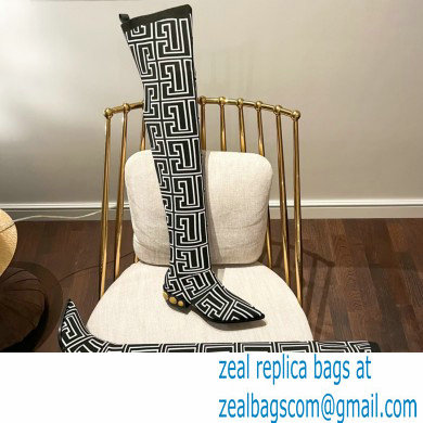 Balmain stretch knit Coin thigh-high boots 04 2022