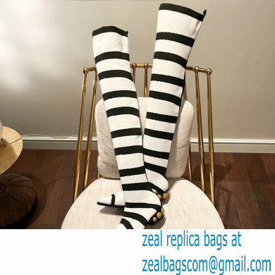 Balmain stretch knit Coin thigh-high boots 05 2022
