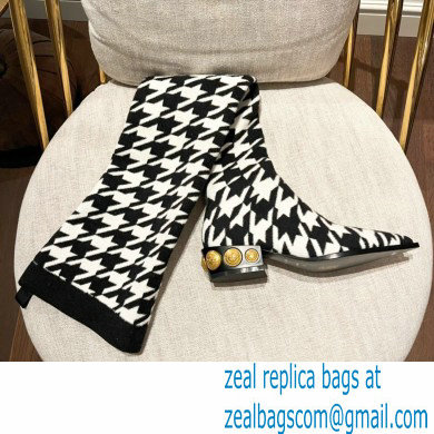 Balmain stretch knit Coin thigh-high boots houndstooth pattern 2022 - Click Image to Close