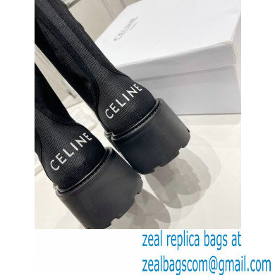 Celine Bulky Laced Up Boots In Nylon And Shiny Bull Black 2022