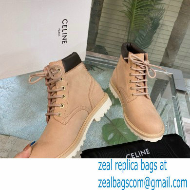Celine Kurt High Lace-up Boots In Nubuck Calfskin 01 2022 - Click Image to Close