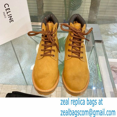 Celine Kurt High Lace-up Boots In Nubuck Calfskin 02 2022 - Click Image to Close