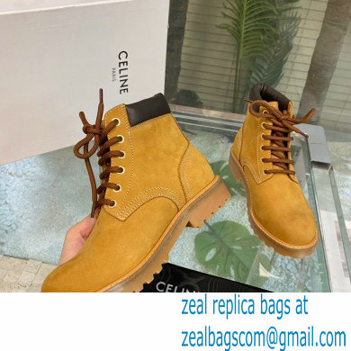 Celine Kurt High Lace-up Boots In Nubuck Calfskin 02 2022 - Click Image to Close