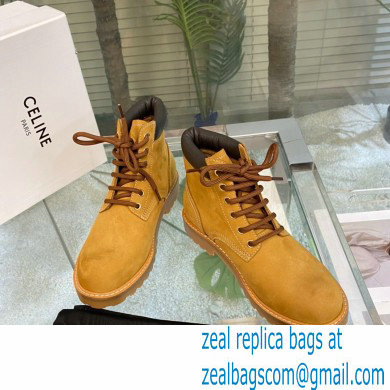 Celine Kurt High Lace-up Boots In Nubuck Calfskin 02 2022 - Click Image to Close