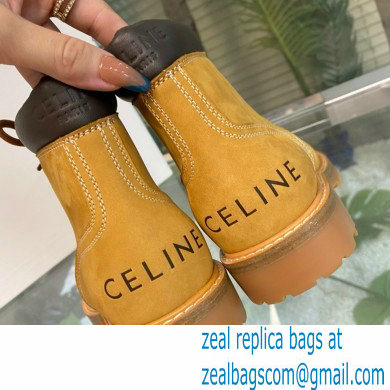 Celine Kurt High Lace-up Boots In Nubuck Calfskin 02 2022 - Click Image to Close