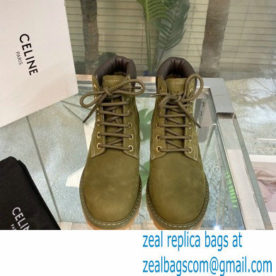 Celine Kurt High Lace-up Boots In Nubuck Calfskin 03 2022 - Click Image to Close