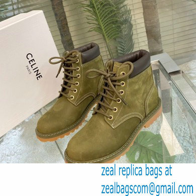 Celine Kurt High Lace-up Boots In Nubuck Calfskin 03 2022 - Click Image to Close