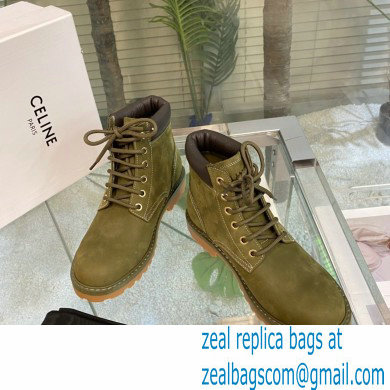 Celine Kurt High Lace-up Boots In Nubuck Calfskin 03 2022 - Click Image to Close