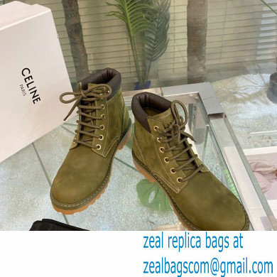 Celine Kurt High Lace-up Boots In Nubuck Calfskin 03 2022