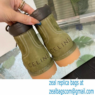 Celine Kurt High Lace-up Boots In Nubuck Calfskin 03 2022 - Click Image to Close