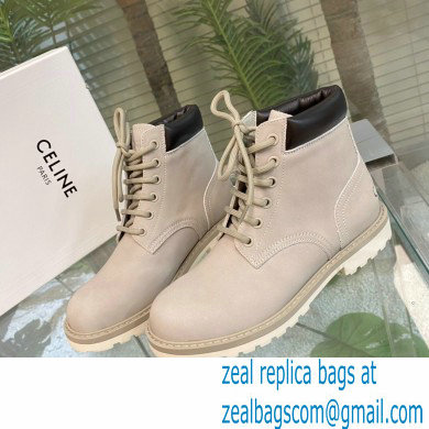 Celine Kurt High Lace-up Boots In Nubuck Calfskin 04 2022 - Click Image to Close