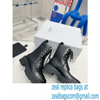 Celine Lace-up Boots With Studded Outsole Celine Bulky In Shiny Bull Black 2022 - Click Image to Close