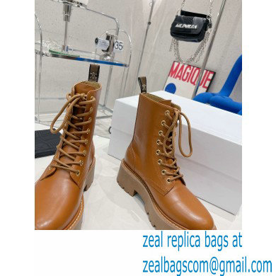 Celine Lace-up Boots With Studded Outsole Celine Bulky In Shiny Bull Brown 2022