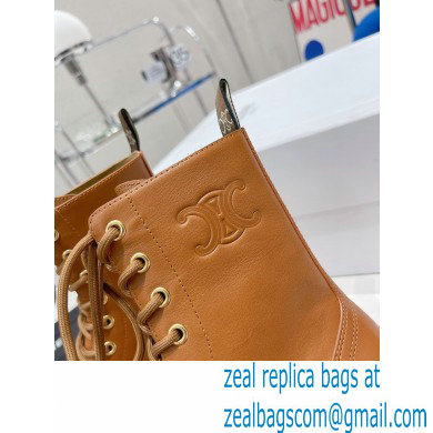 Celine Lace-up Boots With Studded Outsole Celine Bulky In Shiny Bull Brown 2022