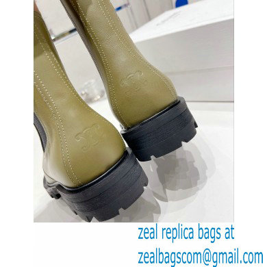 Celine Margaret Chelsea Boots in Calfskin Army Green 2022