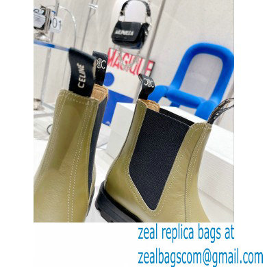 Celine Margaret Chelsea Boots in Calfskin Army Green 2022