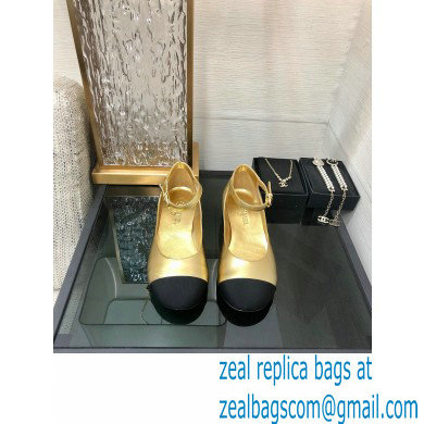 Chanel Calfskin Mary Janes Ballerinas G39281 GOLD 2022