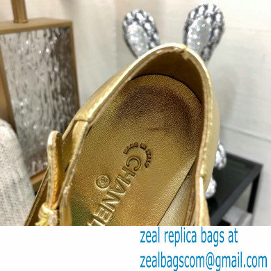 Chanel Calfskin Mary Janes Ballerinas G39281 GOLD 2022 - Click Image to Close