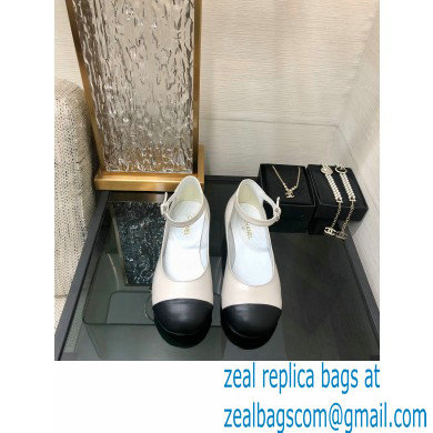 Chanel Calfskin Mary Janes Ballerinas G39281 White 2022