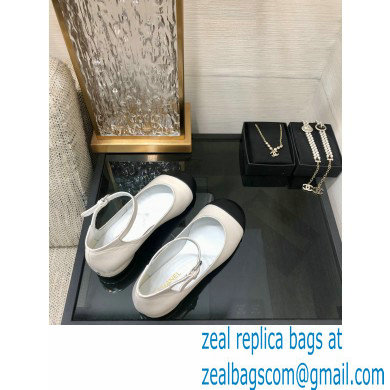 Chanel Calfskin Mary Janes Ballerinas G39281 White 2022