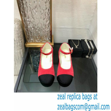 Chanel Corduroy Mary Janes Ballerinas G39281 RED 2022