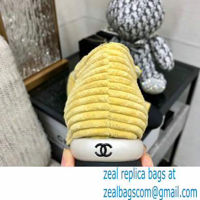 Chanel Corduroy Mary Janes Ballerinas G39281 YELLOW 2022