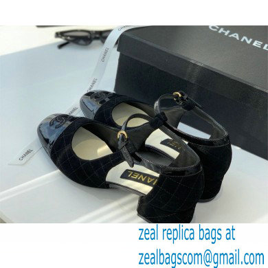 Chanel Mary Janes Suede Kidskin And Patent Calfskin Shoes black 2022